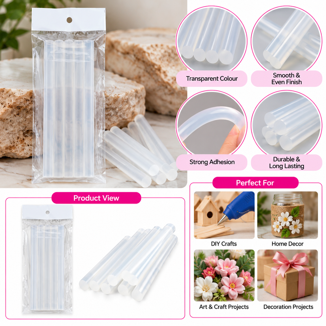 11mm Hot Melt Glue Sticks (17.5cm) – Pack Of 36 GS004