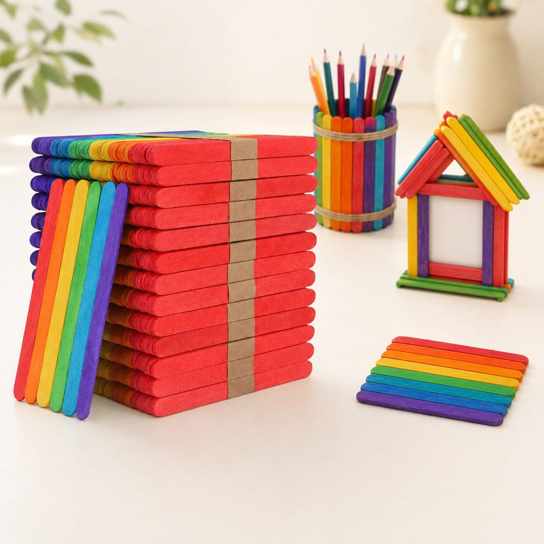 My Store WOODEN STICKS Small Ice Cream Stick Colour