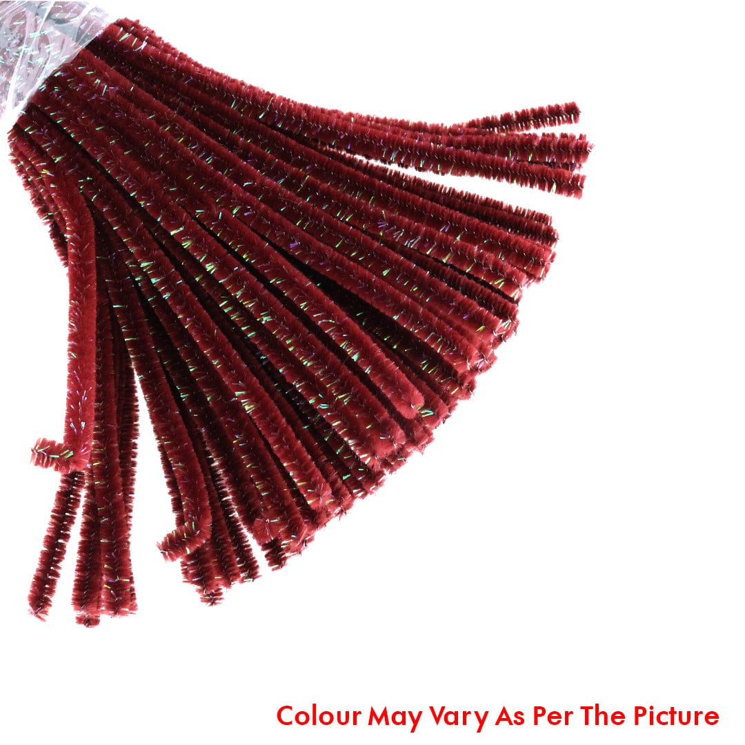 Crafteria Maroon Shimmer Pipe Cleaner (100Pcs Approx.)