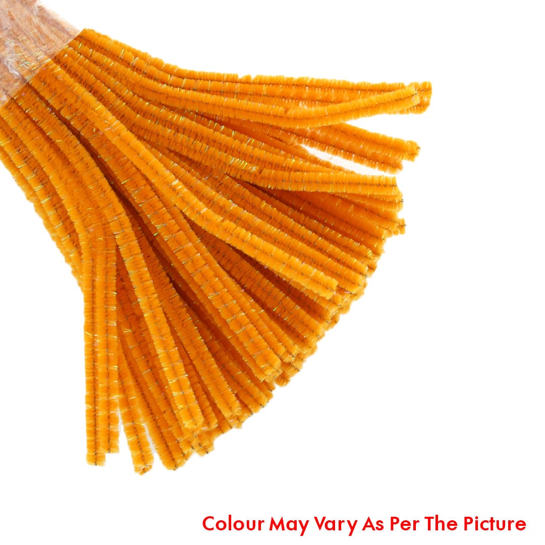 Crafteria Golden Yellow Shimmer Pipe Cleaner (100Pcs Approx.)
