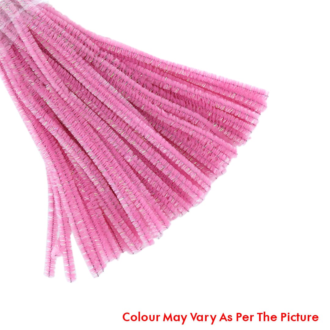 Crafteria Baby Pink Shimmer Pipe Cleaner (100Pcs Approx.)