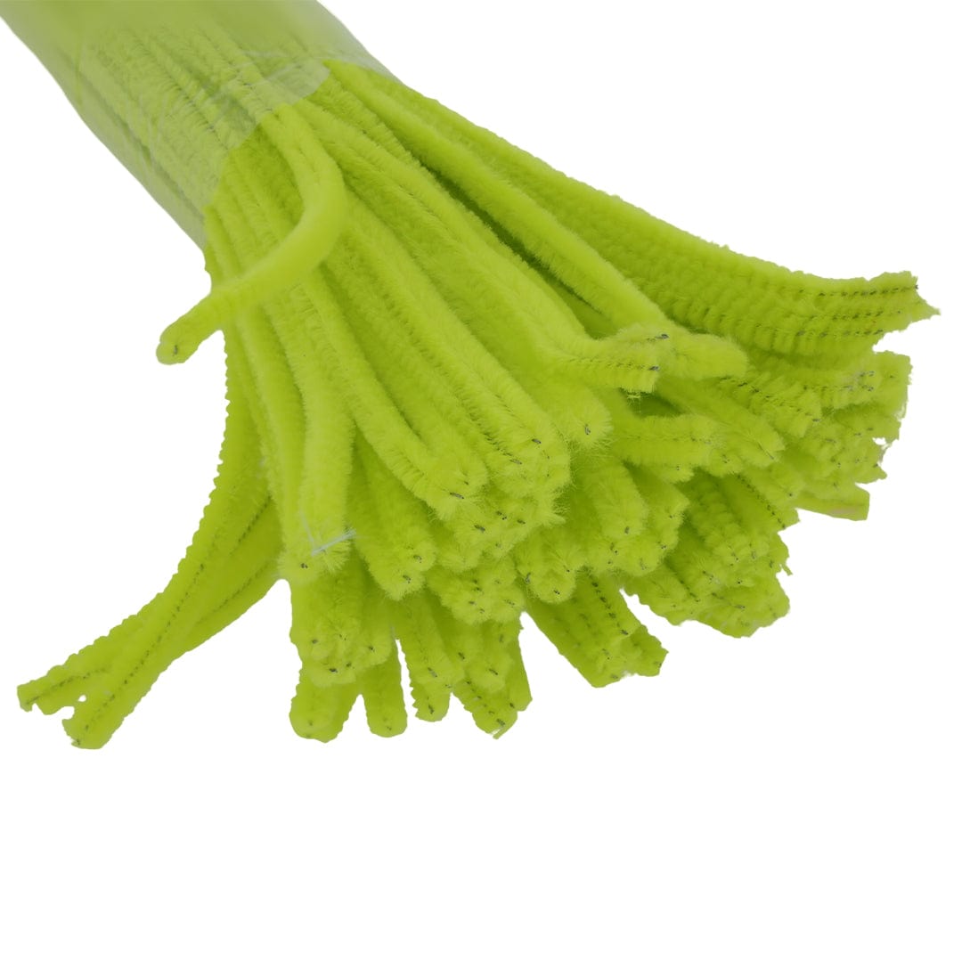 Crafteria Green Neon Pipe Cleaner Regular Colour (100Pcs/Pack)