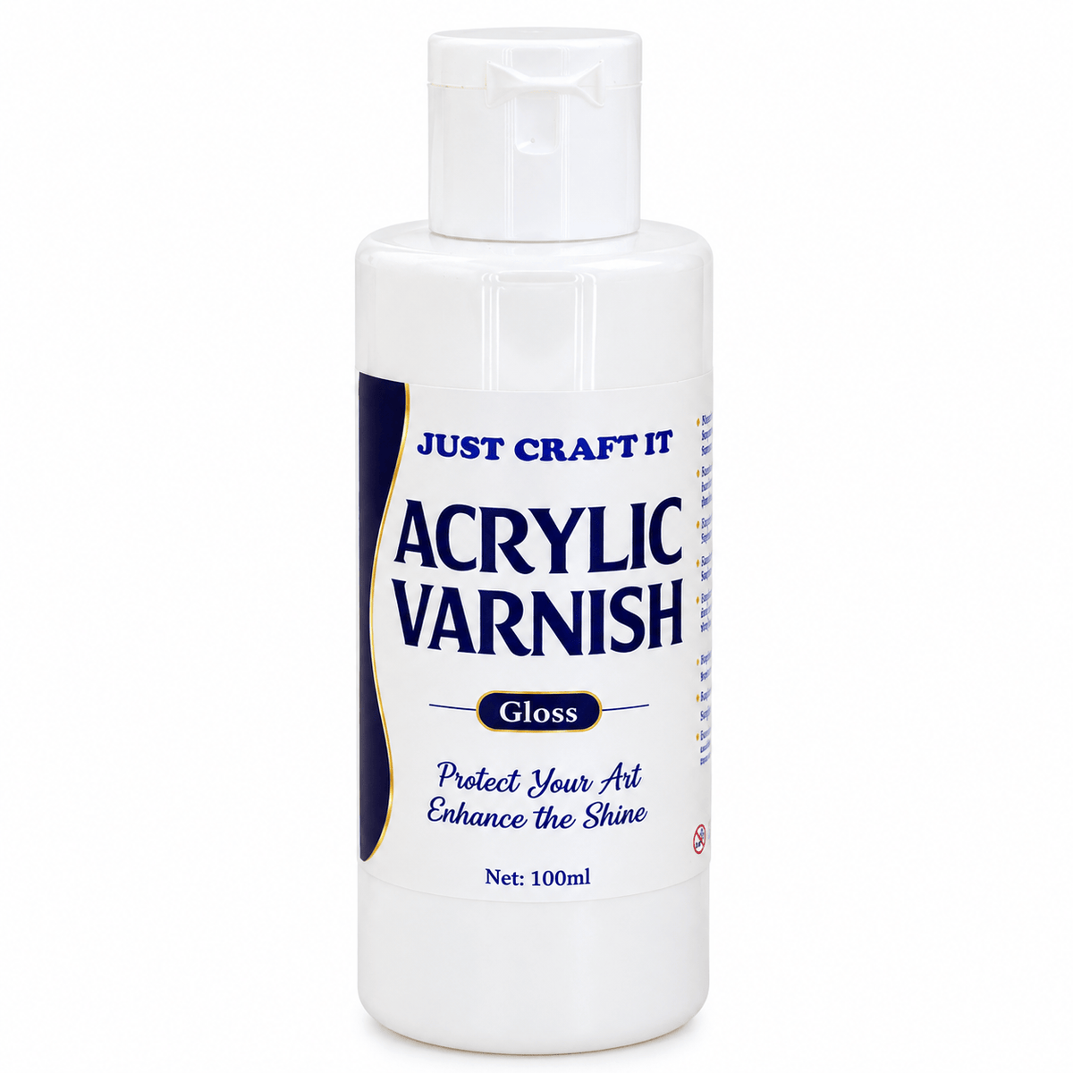 Just Craft It Acrylic Varnish Gloss – Protective Gloss Finish for Art & Craft | 100 ML | Pack of 1 112046