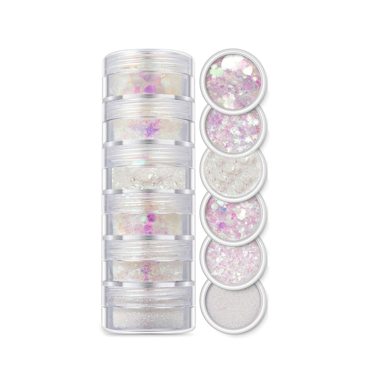 JUST CRAFT IT GLITTER & CHUNKS 6 In 1 Glitter & Chunks Holo White Sg03