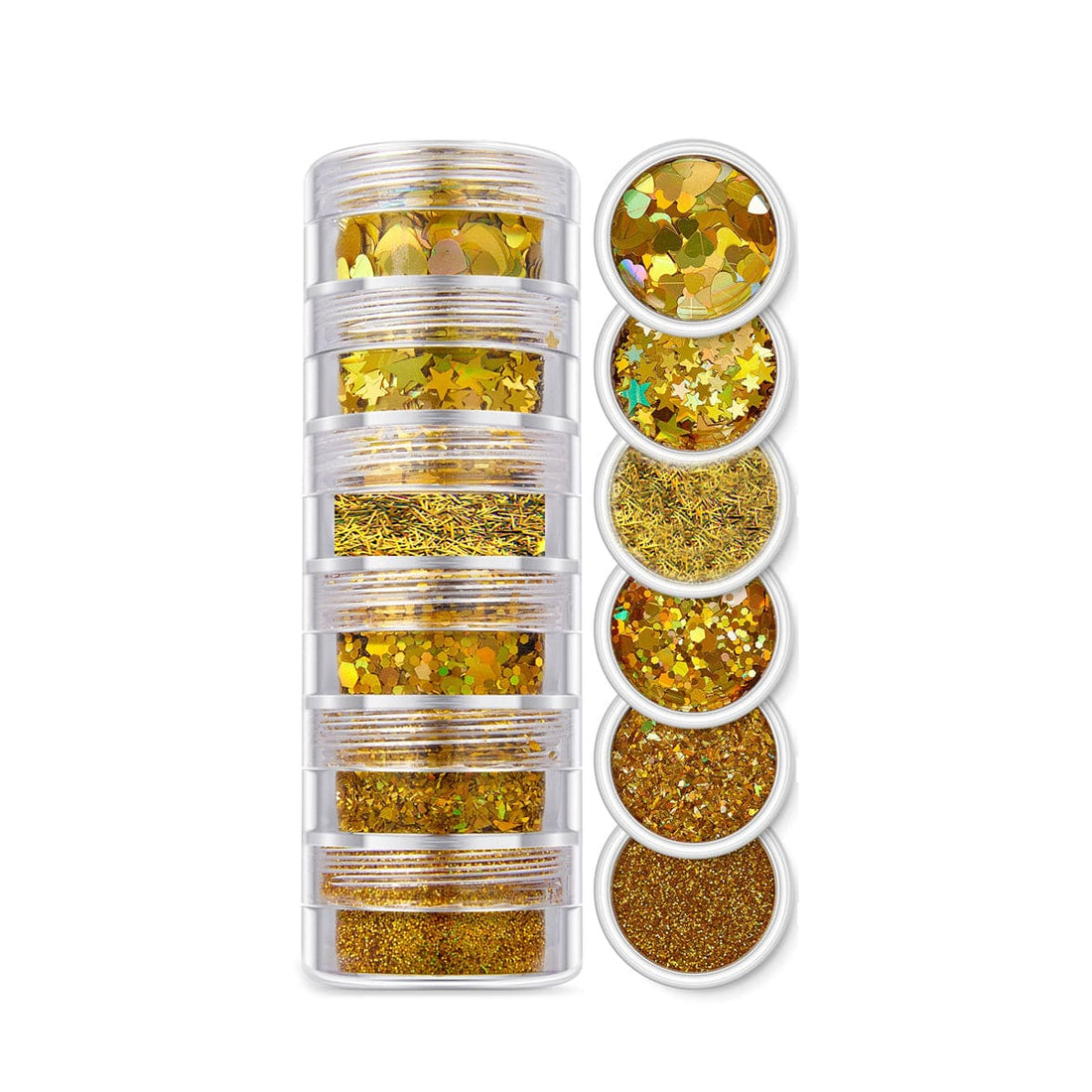 JUST CRAFT IT GLITTER & CHUNKS 6 In 1 Glitter & Chunks Rainbow Gold Sg06