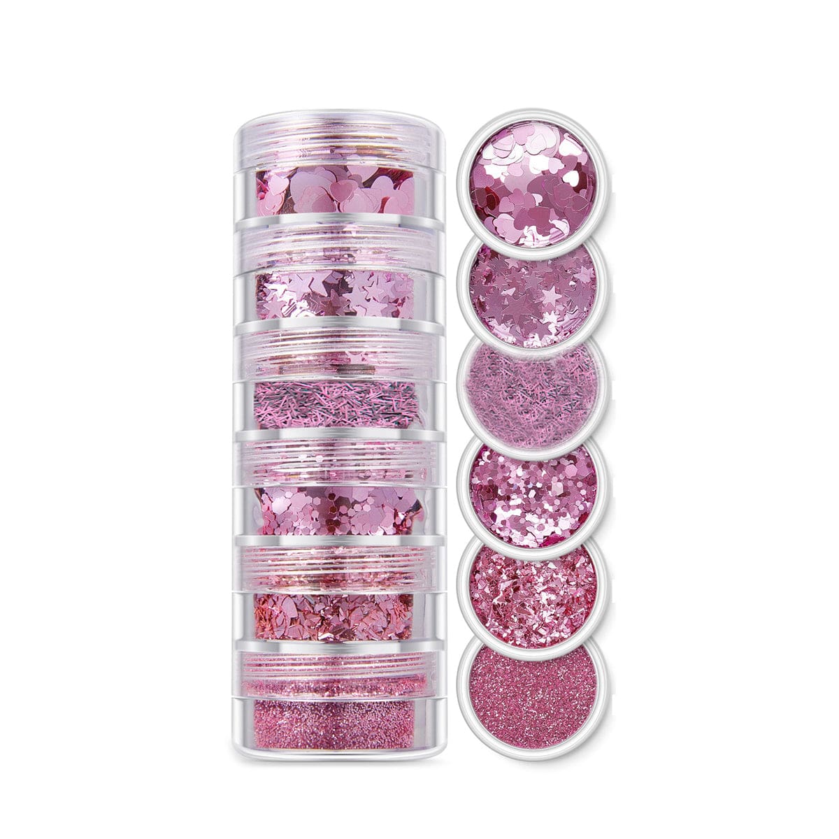 JUST CRAFT IT GLITTER & CHUNKS 6 In 1 Glitter & Chunks Holo Pink Sg09