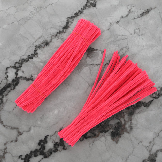 Premium Pipe Cleaners (6-7MM Approx.) (Neon Coral Pink)