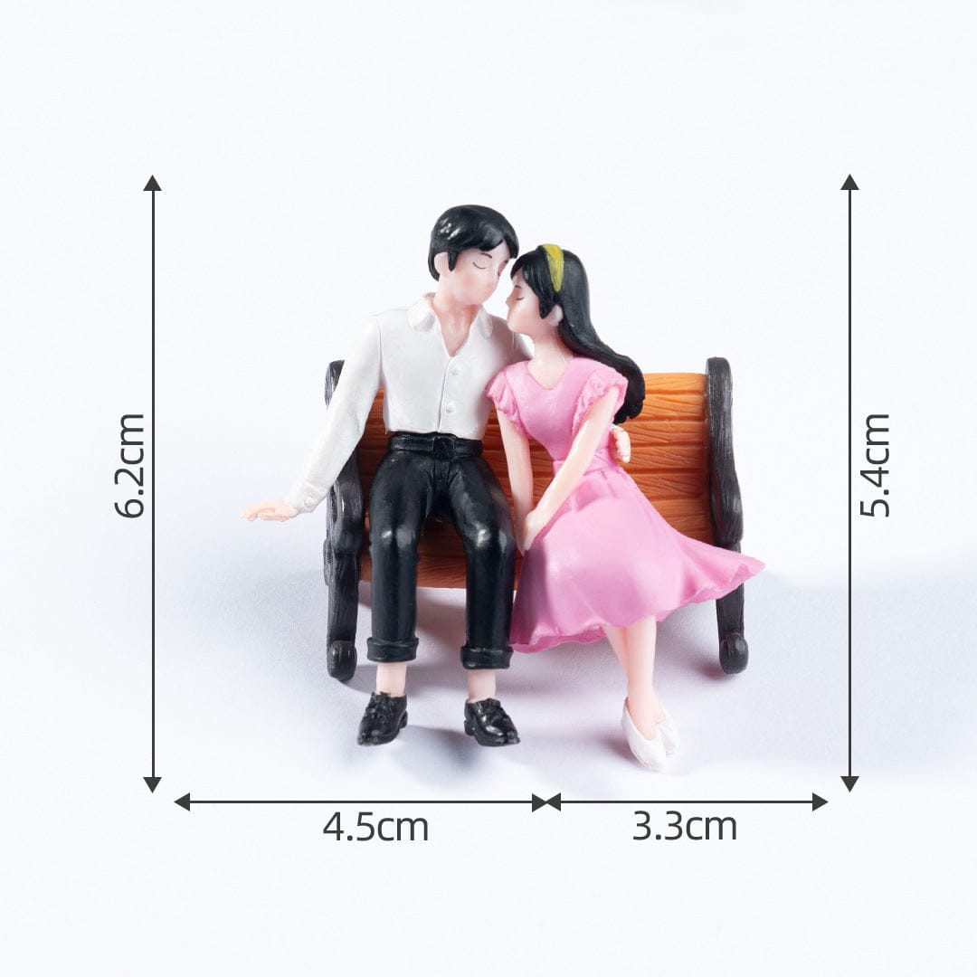 Crafteria A Romantic Couple Sitting On Bench Miniature
