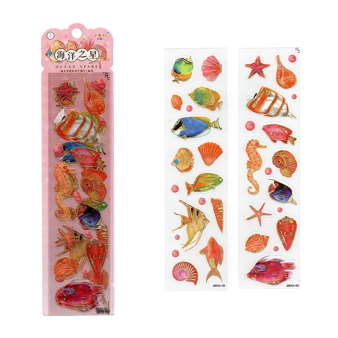 My Store Ocean & Flower Theme PET sticker cards