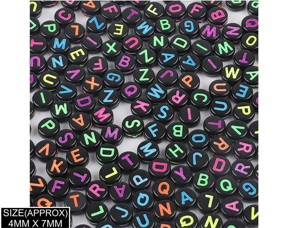 Idly Abcd Alphabet Beads (Blk+Col) 183002