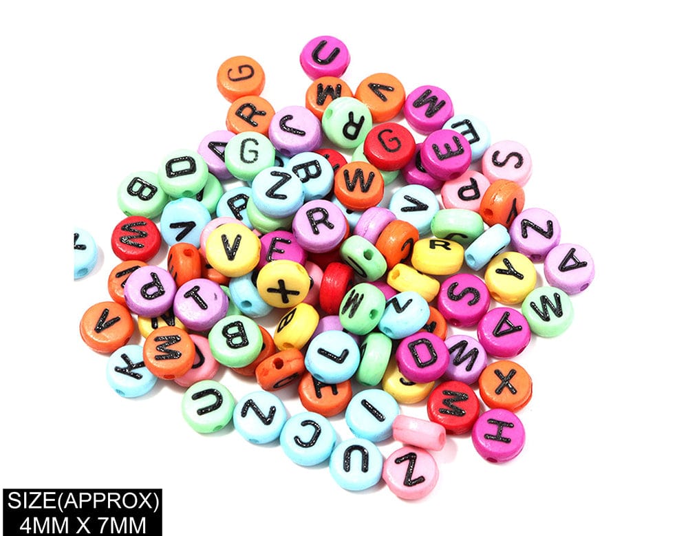 Idly Abcd Alphabet Beads (Col+Blk) 183003