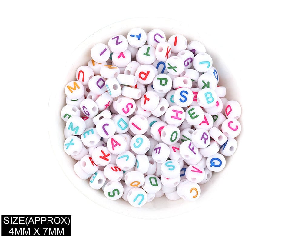 Idly Abcd Alphabet Beads (Wt+Col) 183006