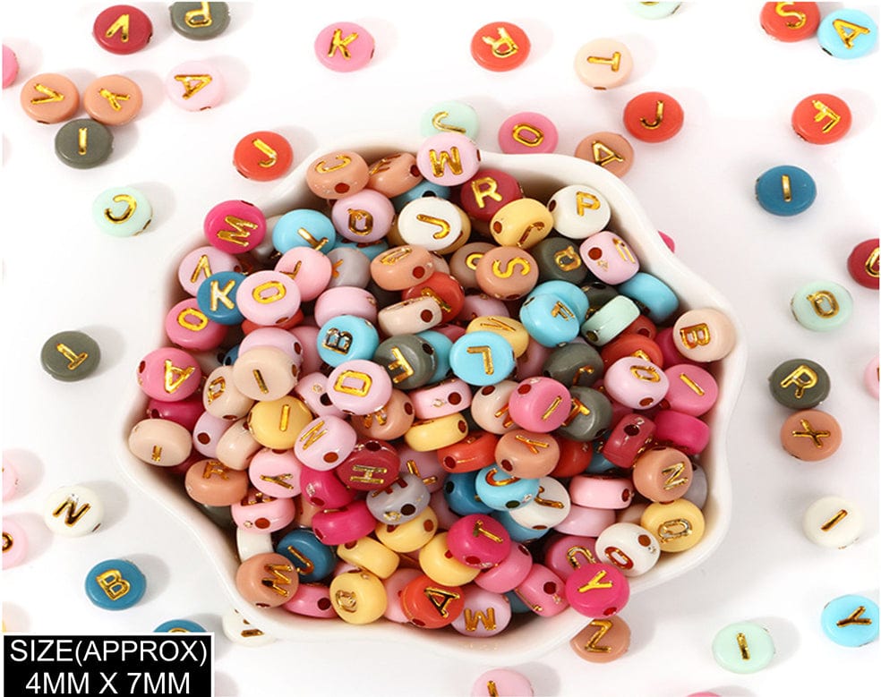 Idly Abcd Alphabet Beads (Col+Gold) 183010