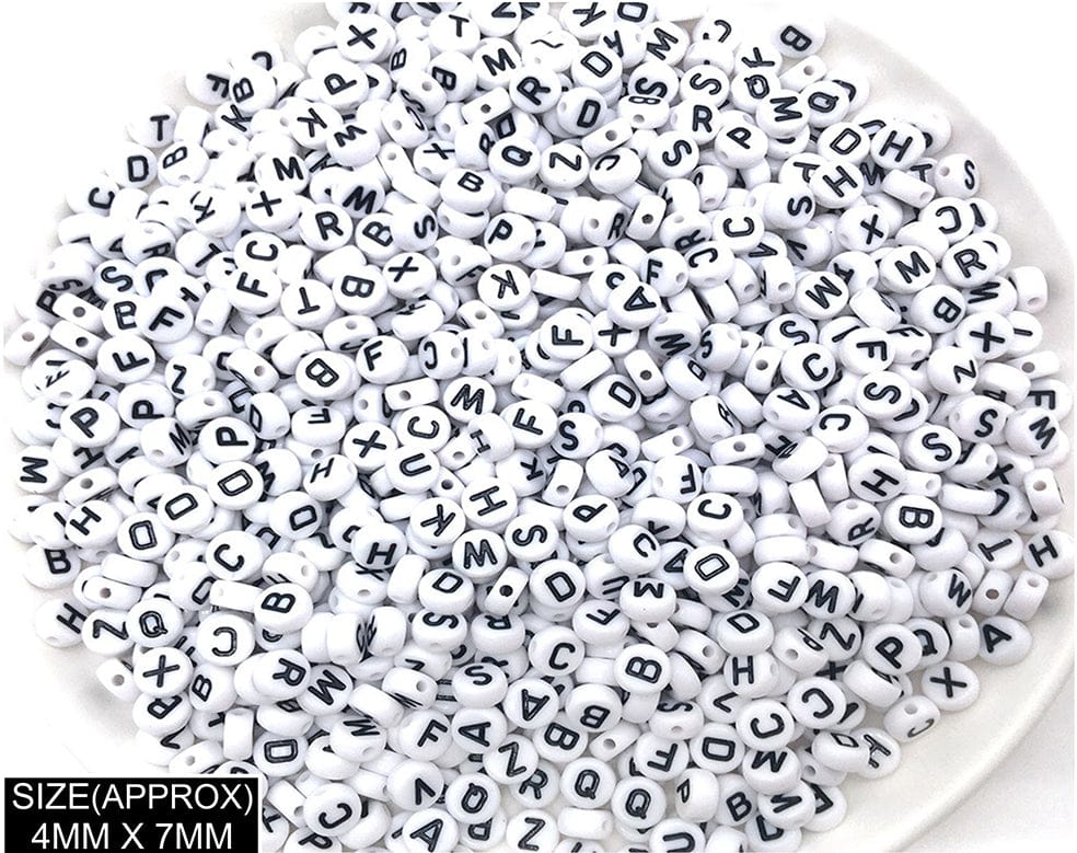 Idly Abcd Alphabet Beads (Wt+Blk) 183015