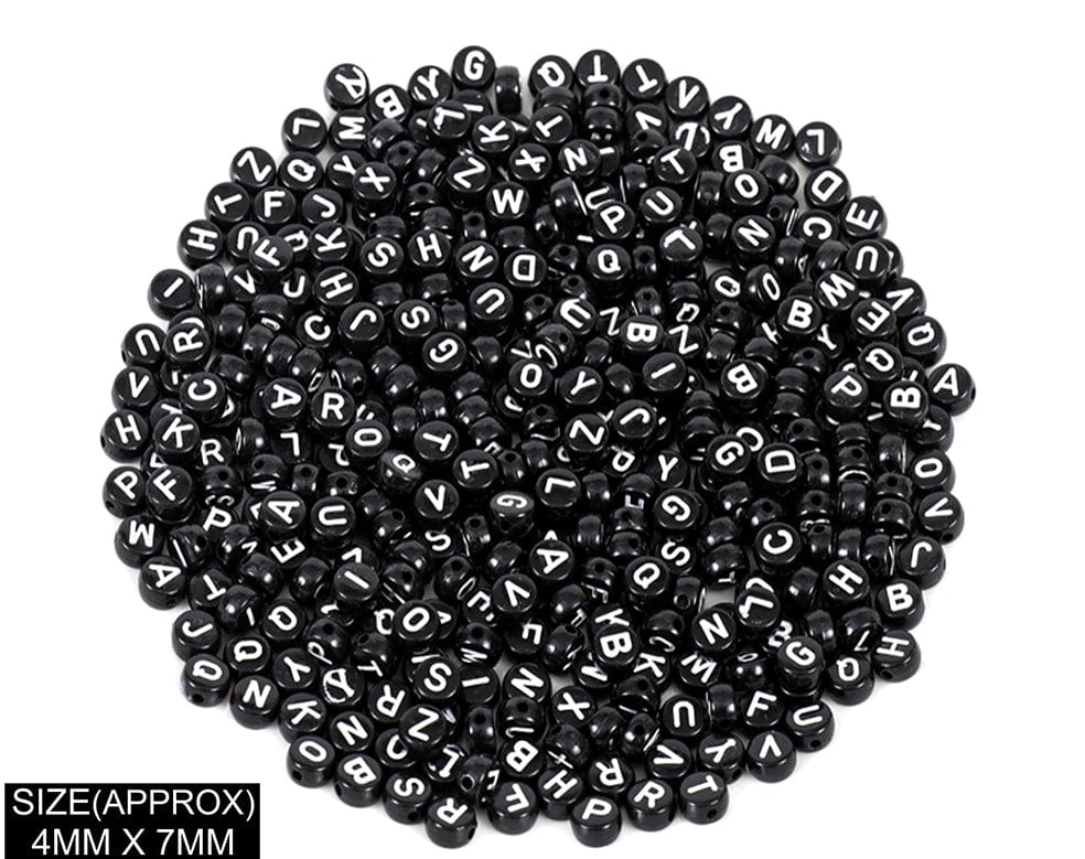 Idly Abcd Alphabet Beads (Blk+Wt) 183018
