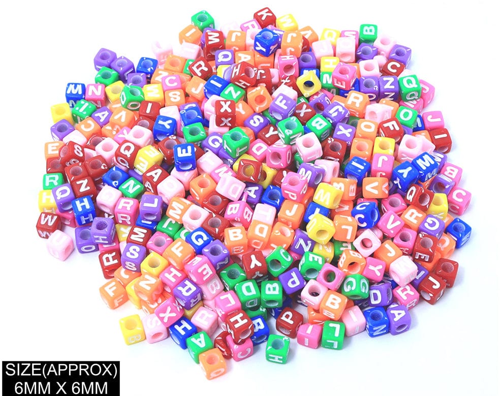 Square Abcd Alphabet Beads (Col+Wt) 183028