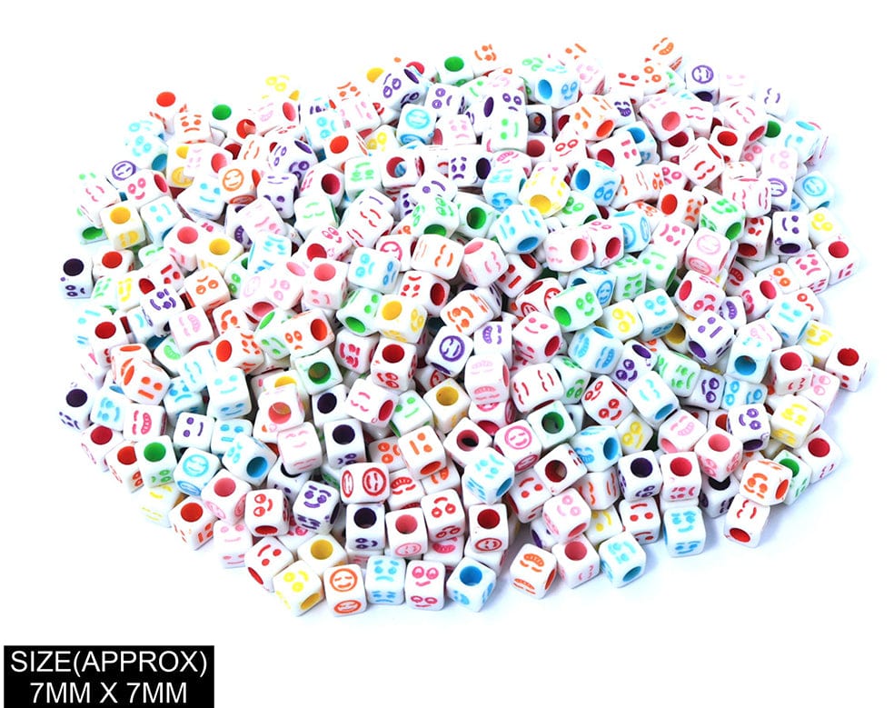 Square Smile Beads (Wt+Col) 183033