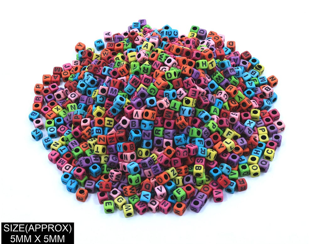 Square Abcd Alphabet Beads (Col+Blk) 183045