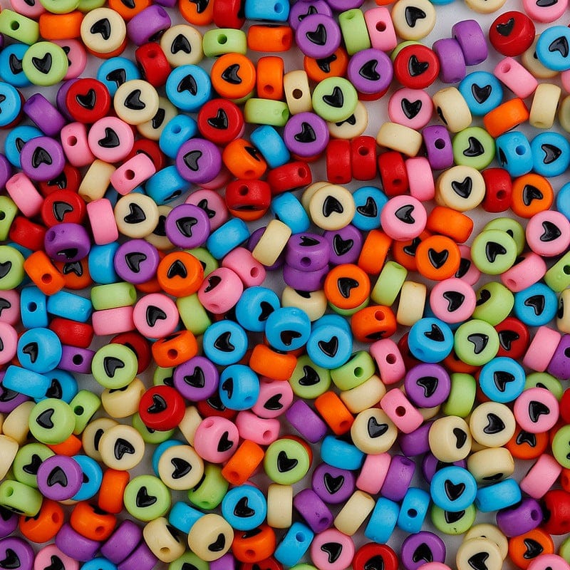 Idly Black Heart Design Beads (Col+Blk) 183054