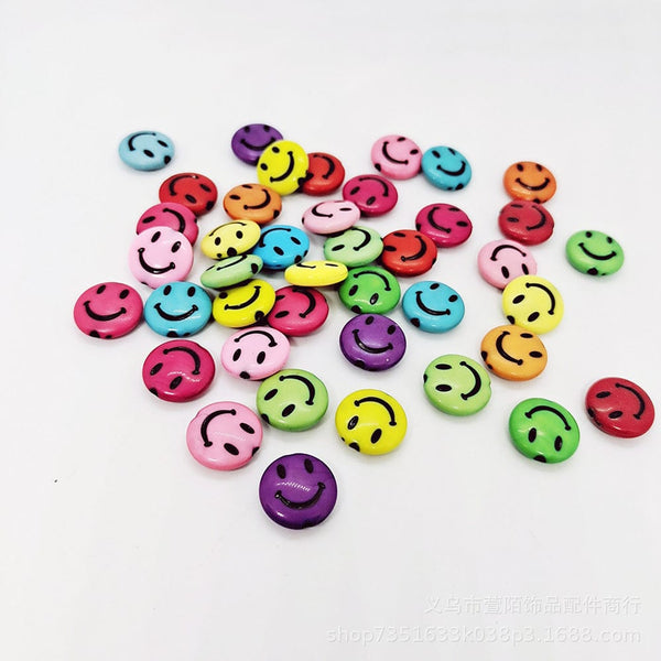 my store BEADS Round Smiley Face Beads (Col+Blk)