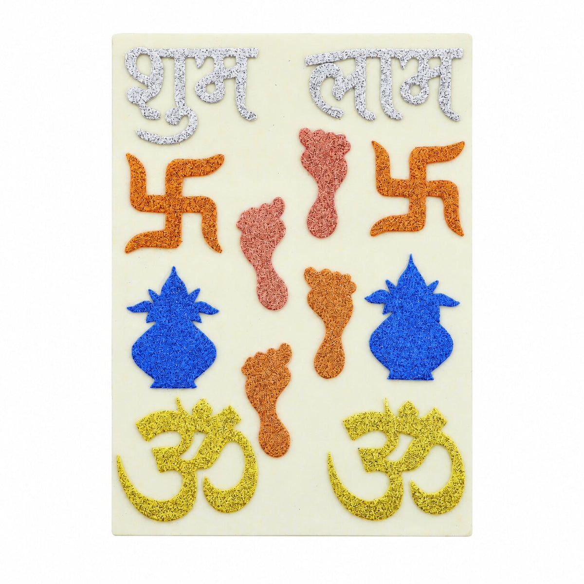 Small Diwali Glitter Sticker D01 (Rendom Colours) Pack Of 10 Cards