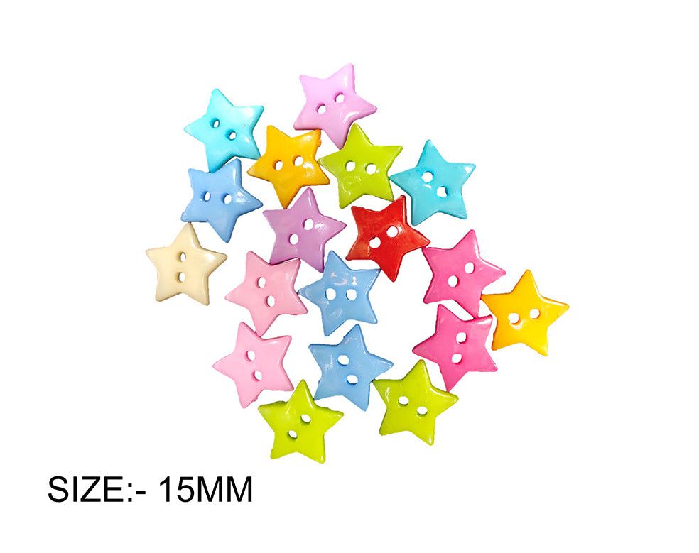 Crafteria 10MM STAR COLOURFUL BUTTON