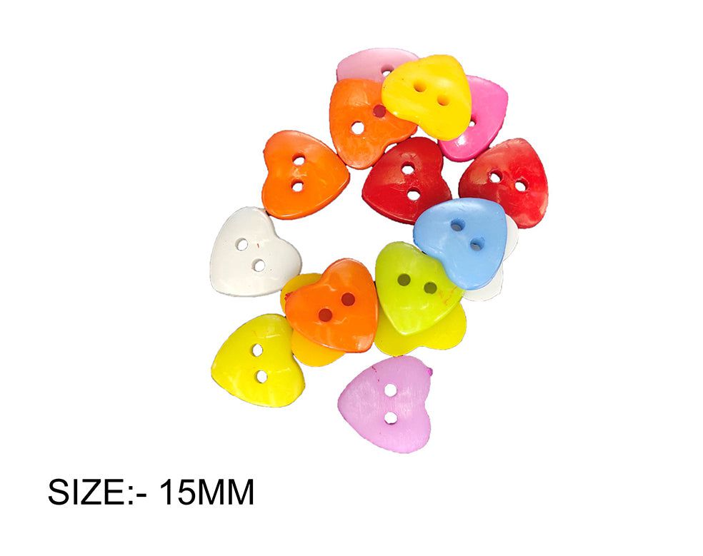 Crafteria 10MM BALLON HEART COLOURFUL BUTTON