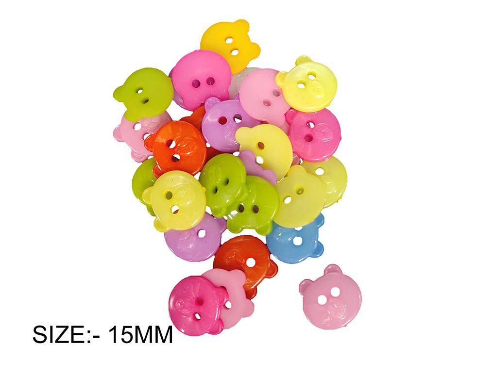 15Mm Teddy Colourful Button 26018