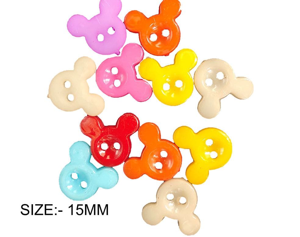 15Mm Micky Colourful Button 26021