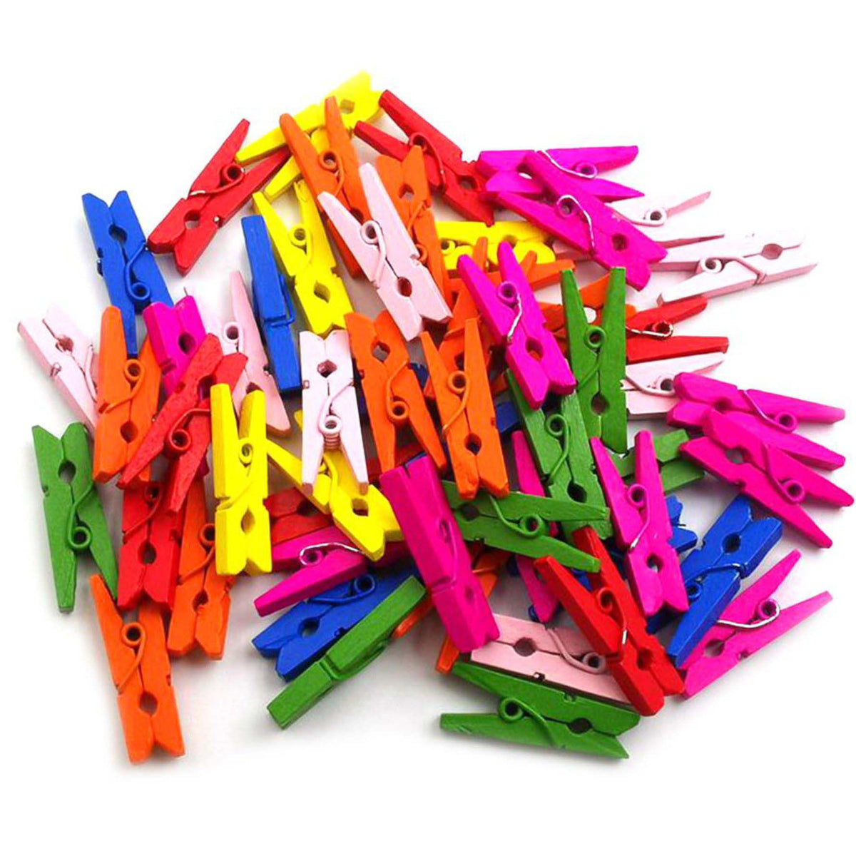 3.5 Cm Wooden Clips Mix Colour 28007