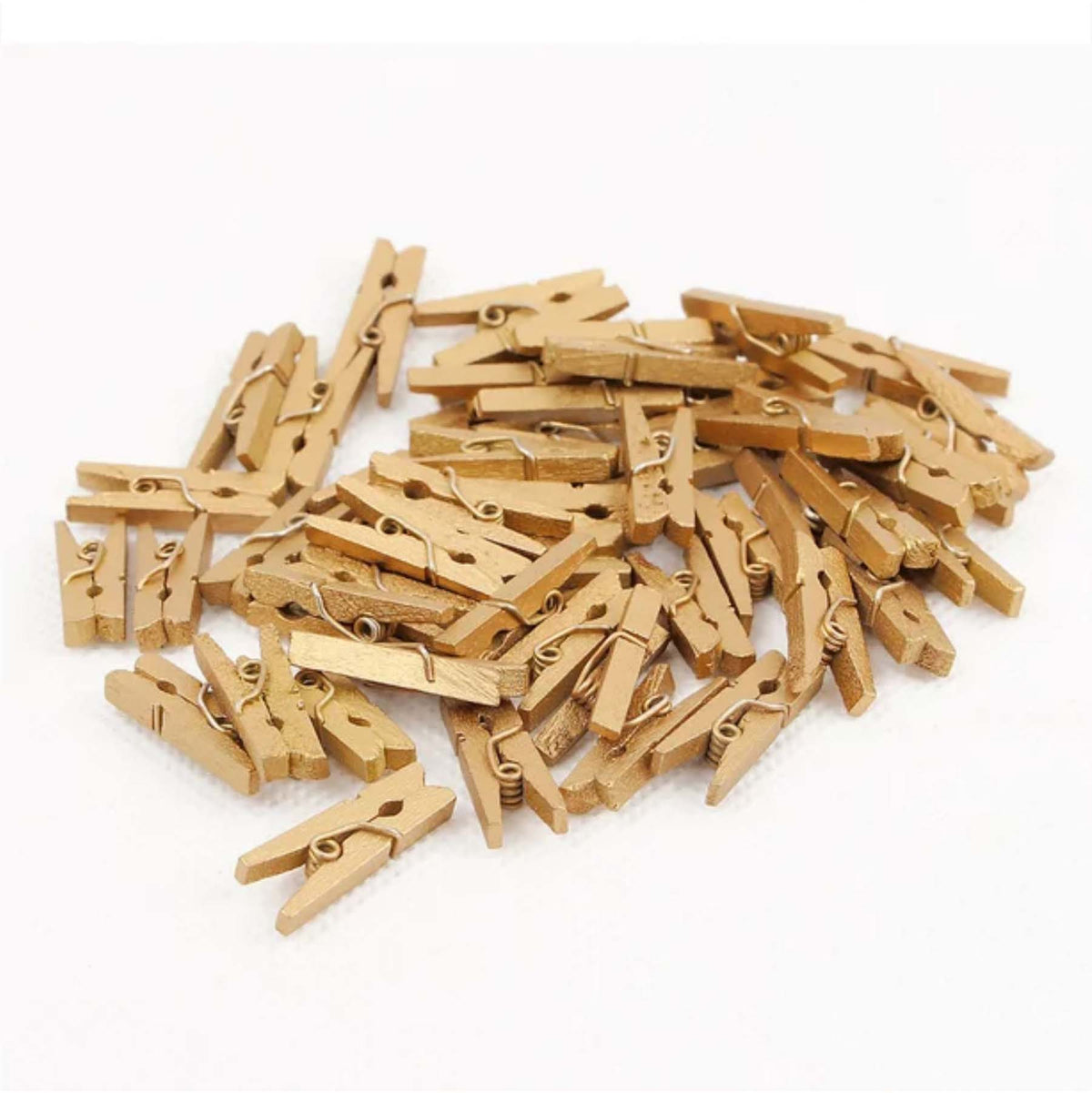 Metallic Wooden Clips (GOLD) (3.5CM)