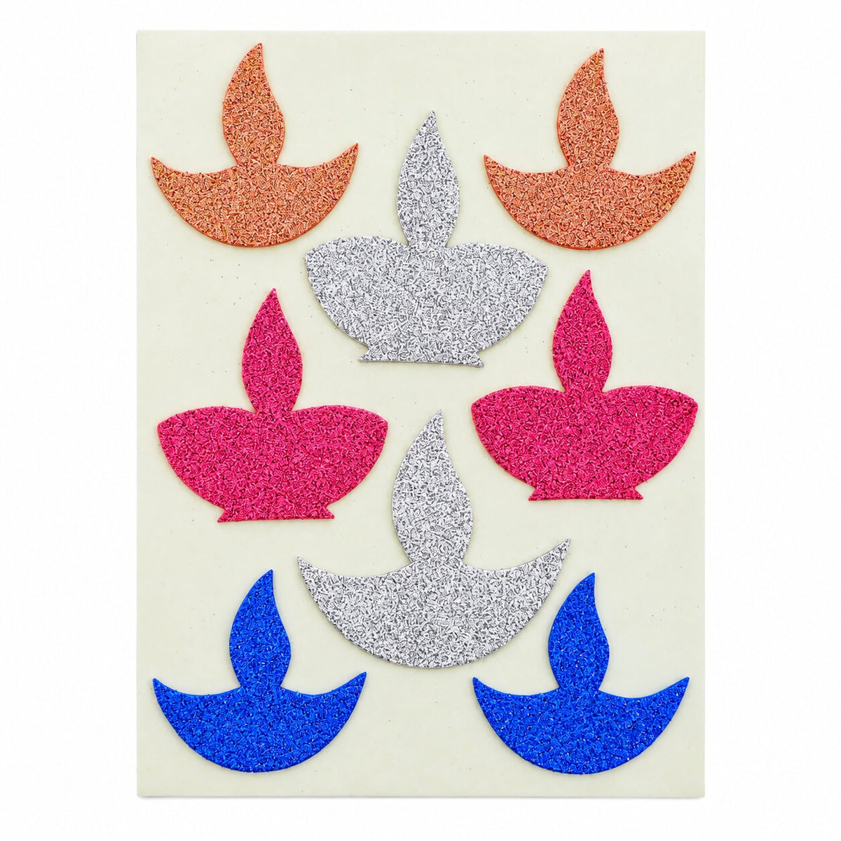 Small Diwali Glitter Sticker D01 (Rendom Colours) Pack Of 10 Cards