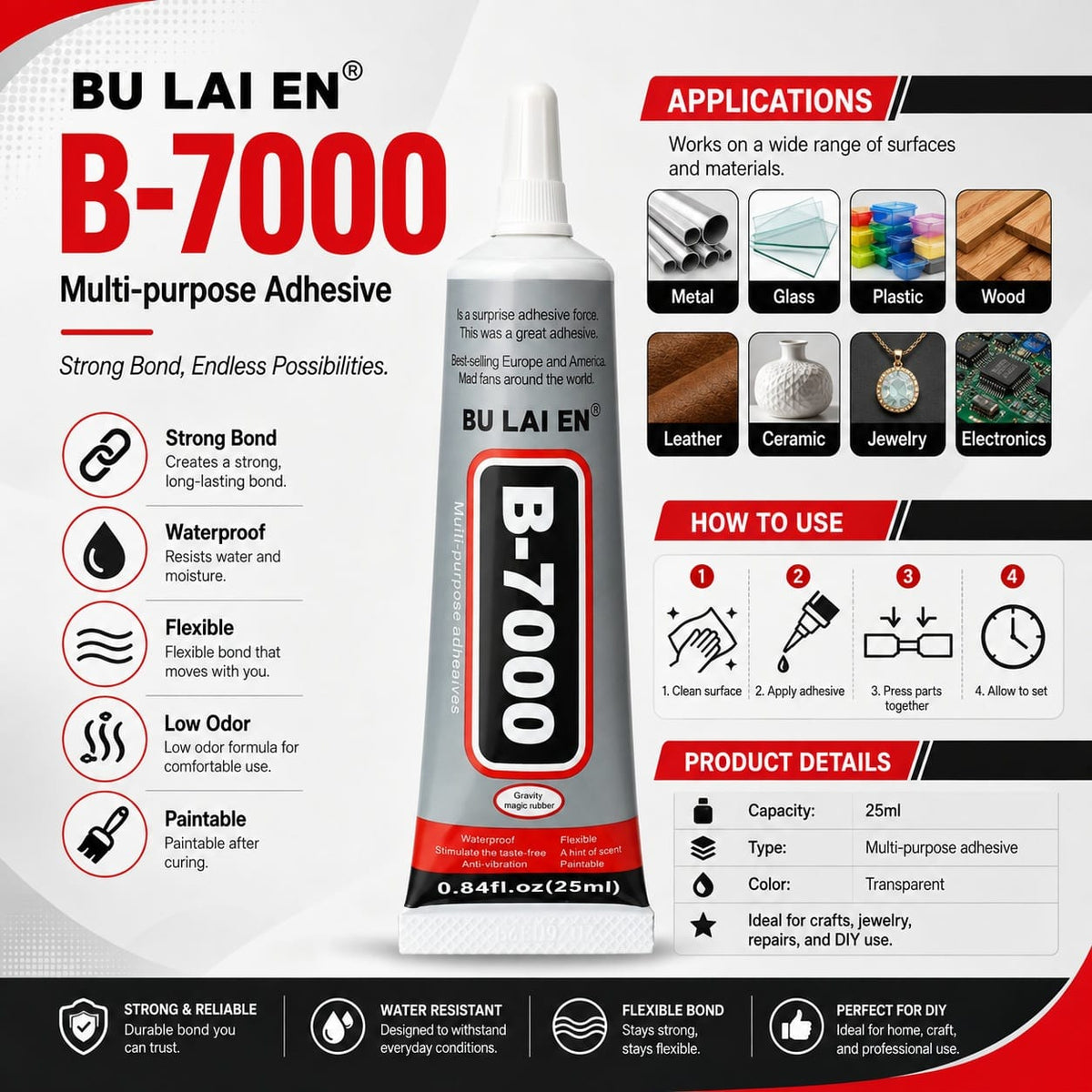 Xing Chi B7000 Multi-Purpose Adhesive Glue - 25ml(B-7000)