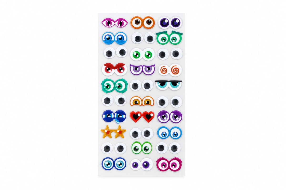 3D Eye Stickers – Assorted Multicolour Designs | 30 Sticker Piece 35021