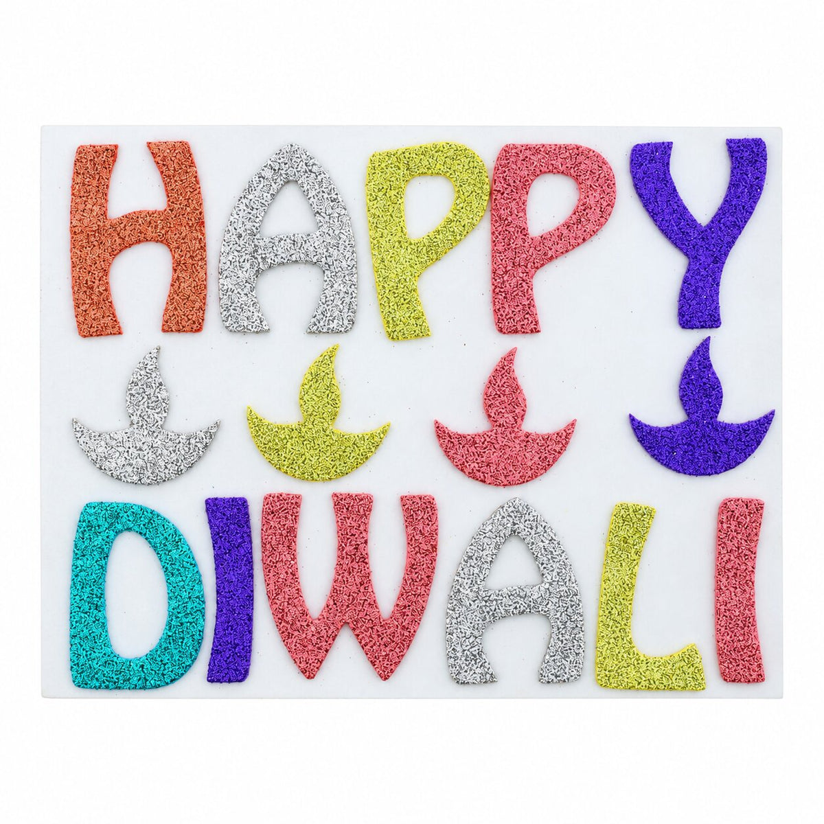 Small Happy Diwali Sticker (Rendom Colours) Pack Of 10 Cards