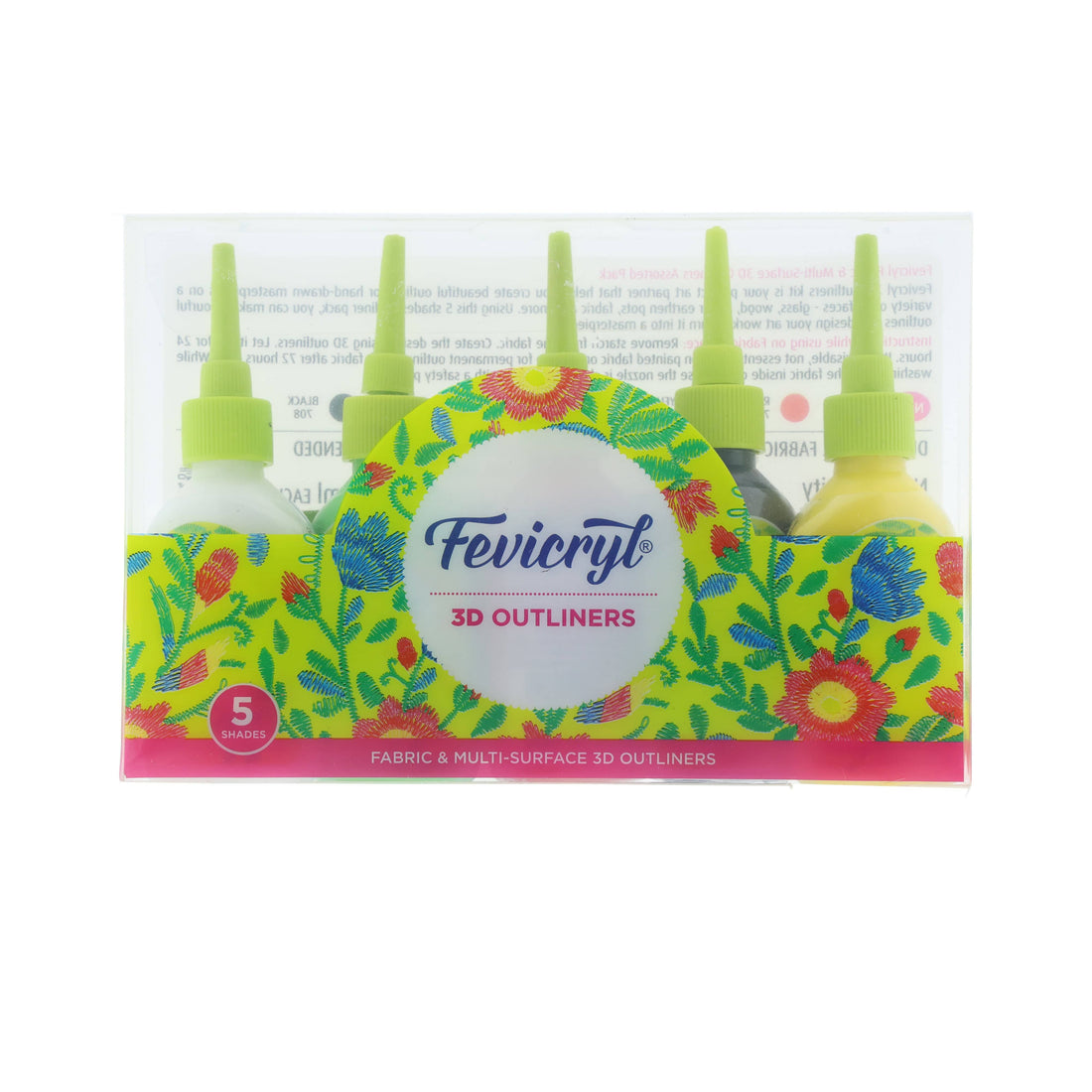 5 Pcs Fevicryl 3D Outliners (Mrp-125/-) 3DRSET01