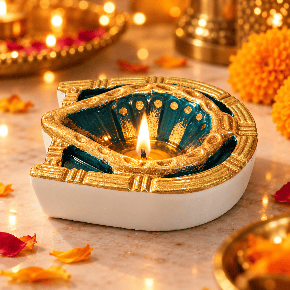 Traditional Diya Silicone Mould – Decorative Diya Making Mould 47227