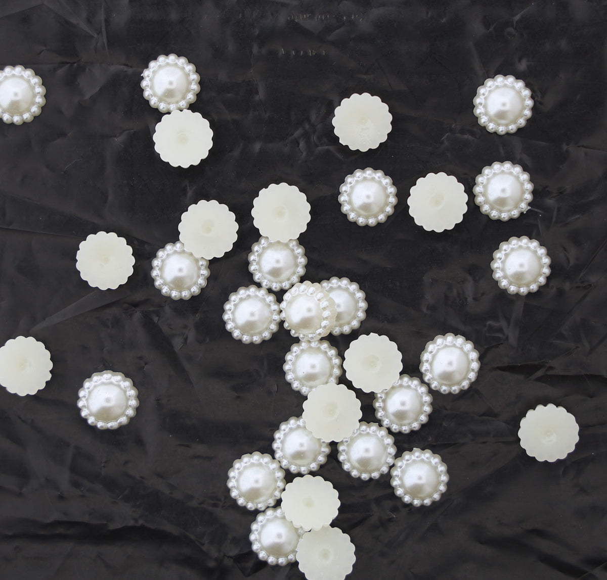 8MM Cream Beaded Border Half Pearl Moti – Decorative Pearl Embellishment for DIY Craft, Jewellery & Accessories | Pack of Approx. 25 GM