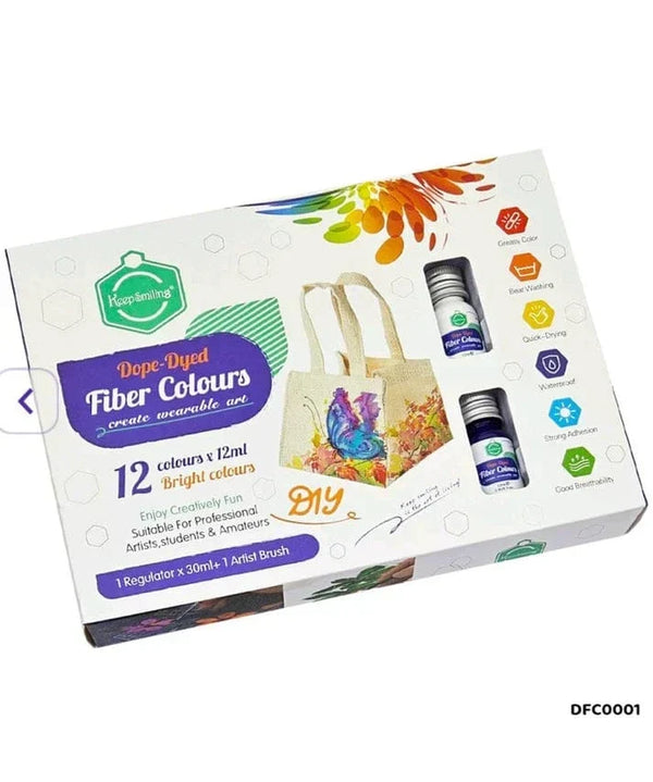 Crafteria Dope-Dyed Fiber Colours DIY Kit – 12 Bright Colours for Creative Art