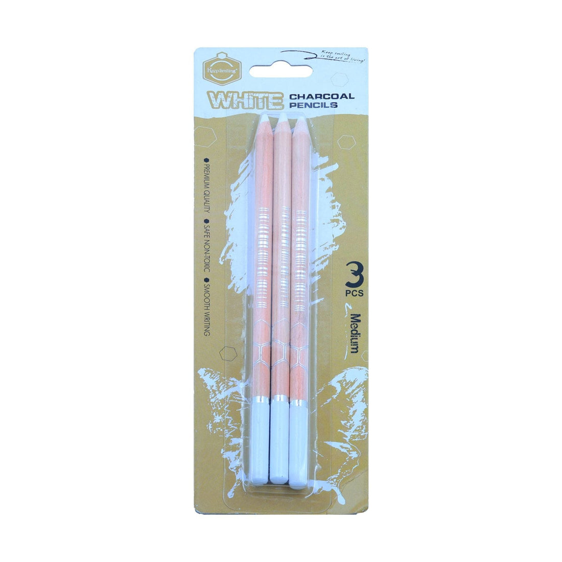 Keep Smiling POTTERY TOOL 3Pcs White Charcoal Pencil