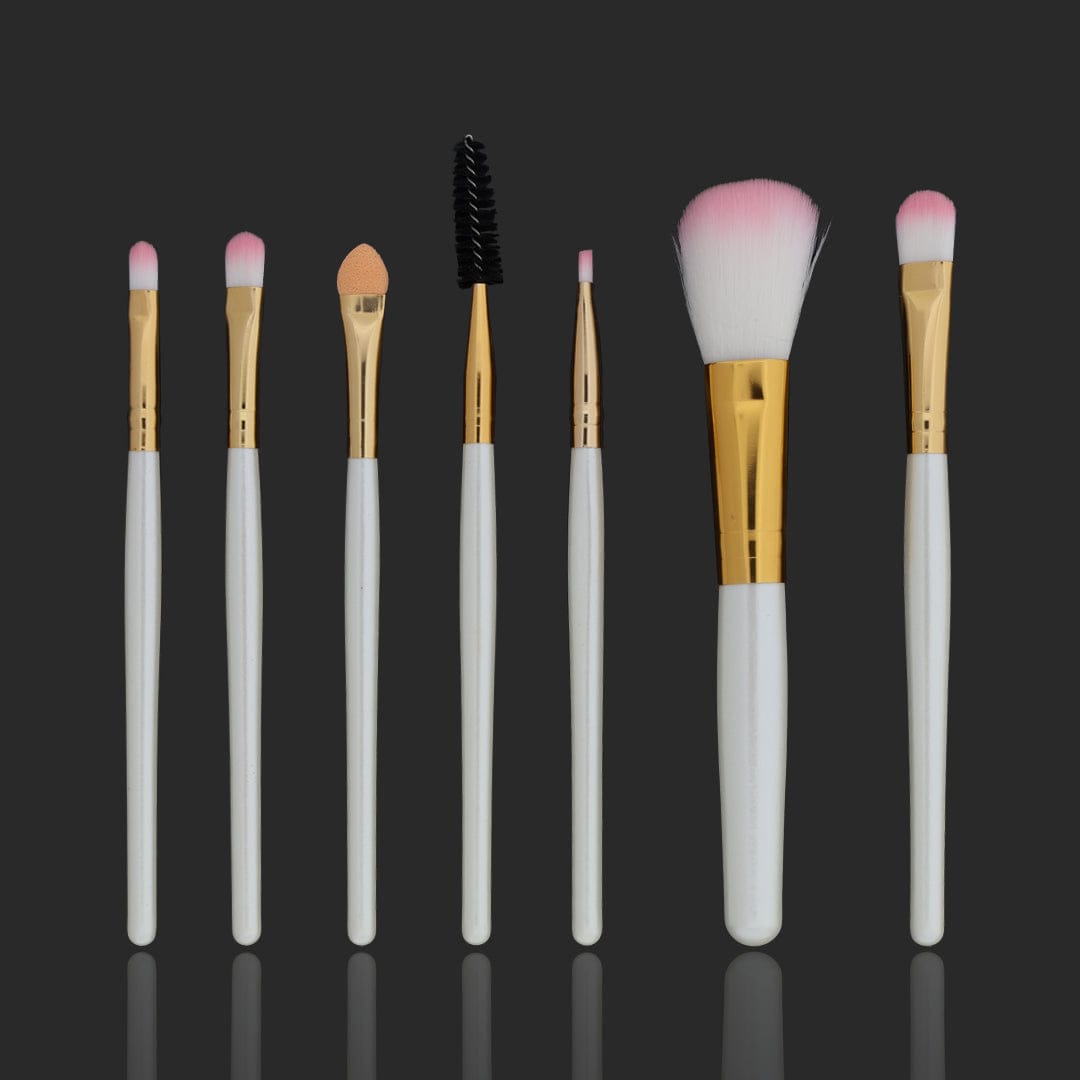 Crafteria 7 in 1  Makeup Art Brush Set With White Handle