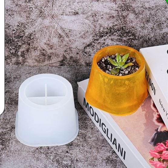 My Store Silicon Mould SQUARE BASE ROUND MOUTH PLANTER AND PEN STAND MOULD