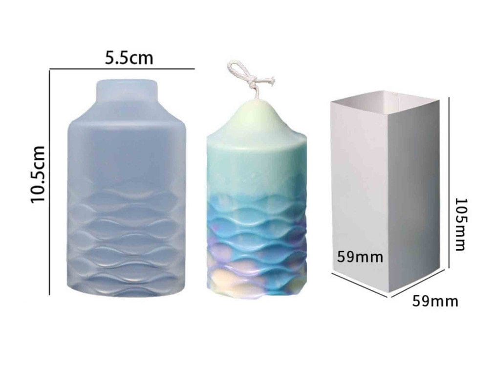 My Store Silicon Mould CYLINDER WAVE CANDLE MOULD