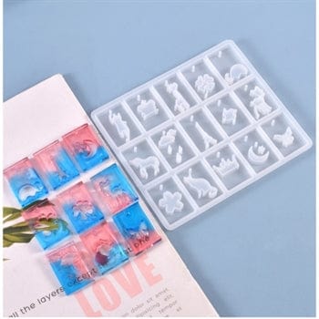 My Store Silicon Mould 15 IN 1 KEYCHAIN & PENDANT MOULD