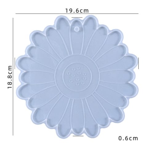 My Store Silicon Mould FLOWER COASTER AND HOT PLATE 8" MOULD