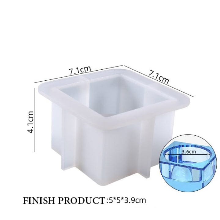 My Store Silicon Mould SQUARE RESIN T-LIGHT HOLDER MOULD
