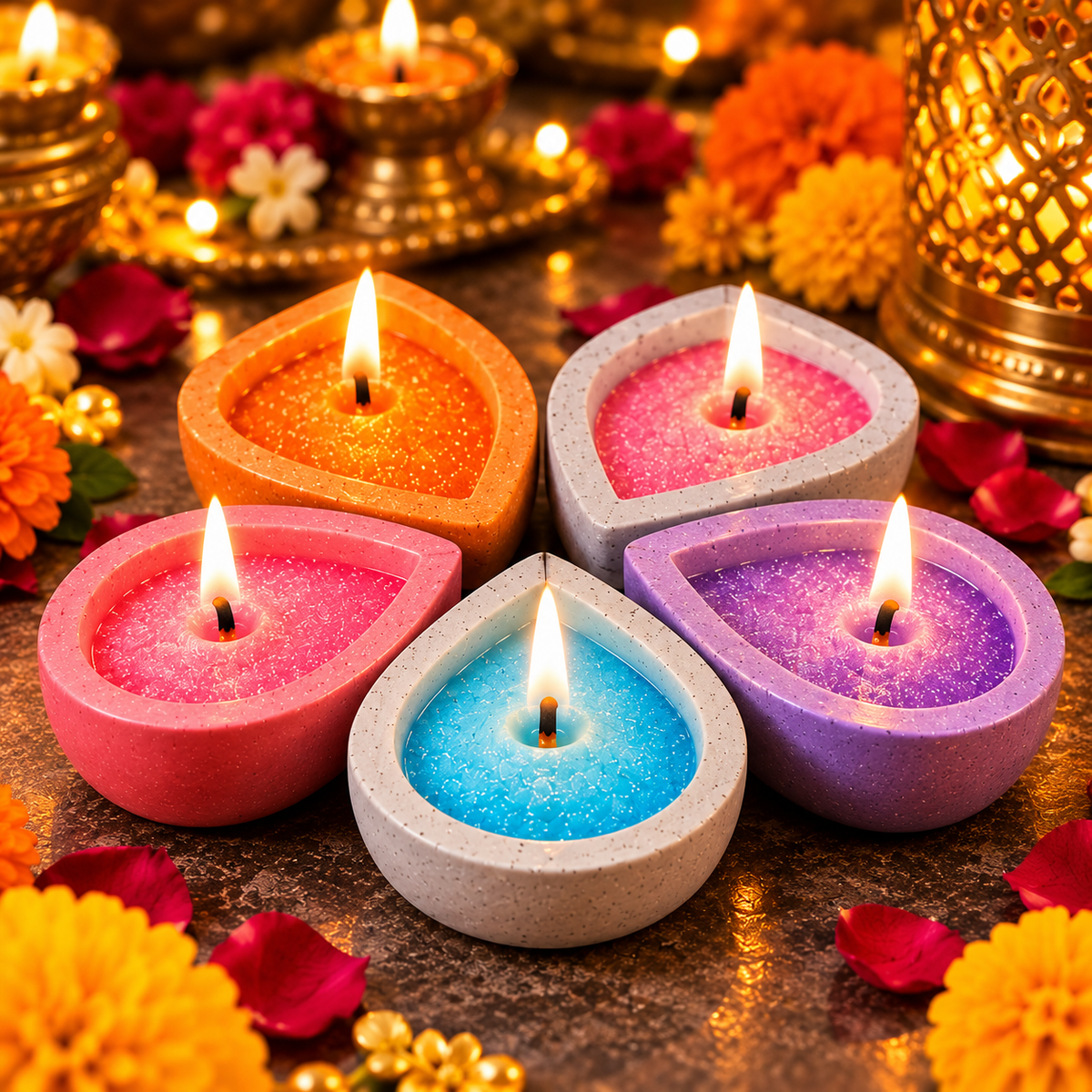 Decorative Diya Silicone Mould (8 × 6 × 2.7 CM)