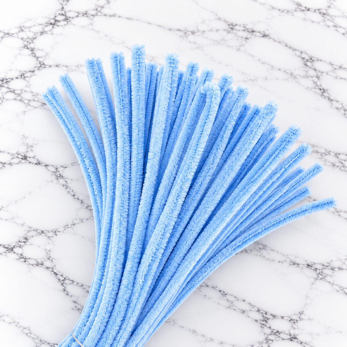 Pastel Blue Chenille Pipe Cleaners 10MM – Pack of 100 Pcs