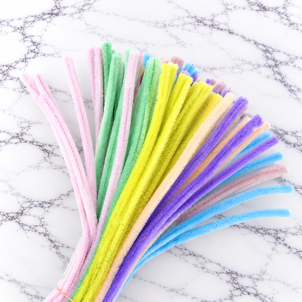 Pastel Mix Chenille Pipe Cleaners 10MM – Pack of 100 Pcs