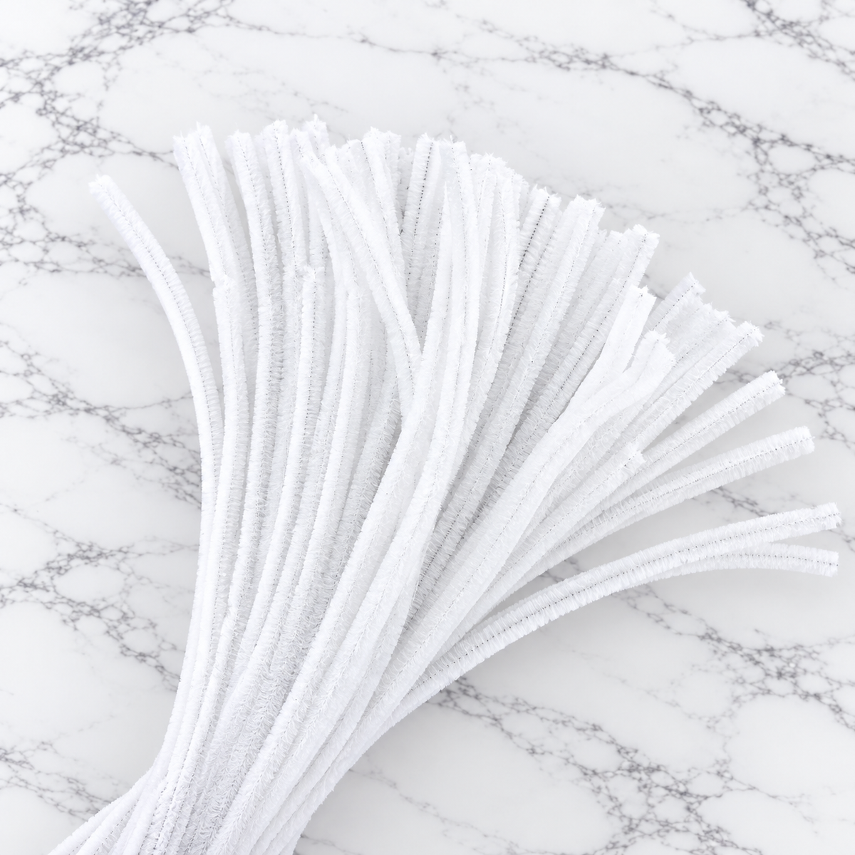 White Chenille Pipe Cleaners 10MM – Pack of 100 Pcs